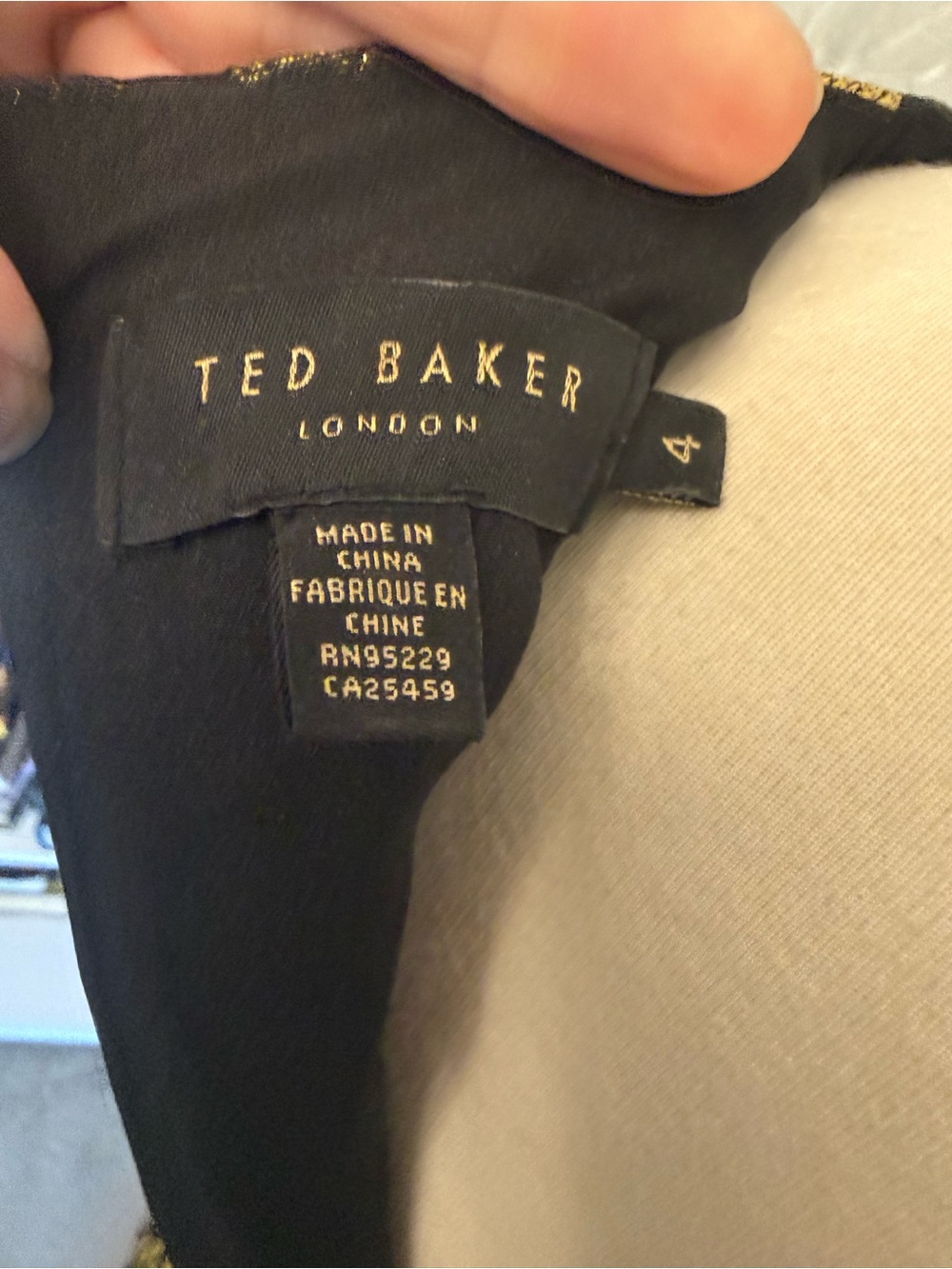 Ted Baker Black Mini Dress with Yellow and White Floral Print - Picture 5 of 8